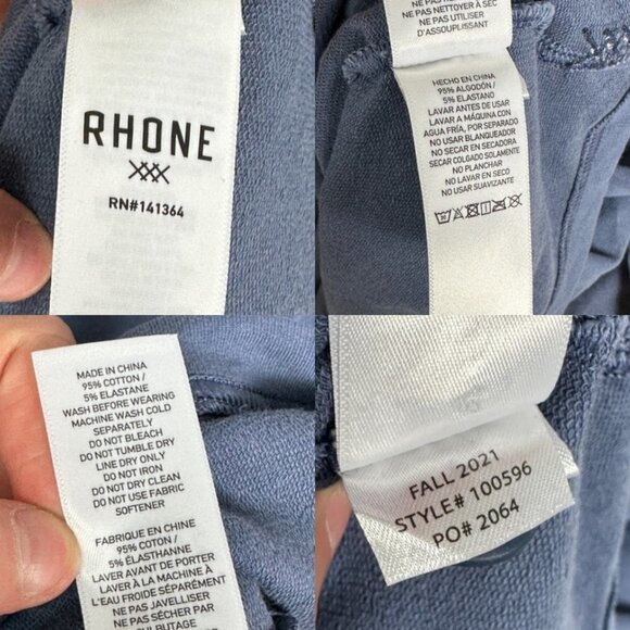 NEW Rhone Bolina Henley Hoodie Blue Medium 2021 Lightweight Hooded Sweatshirt M‎ - Picture 10 of 12